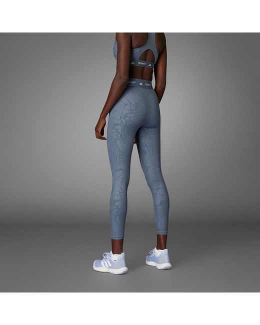 Mallas 7/8 Techfit Printed Adidas de color Gray