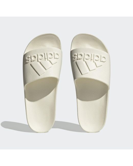 Adidas White Adilette Aqua Slides