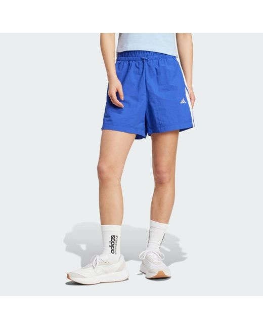 Adidas Blue Essentials 3-Stripes Lifestyle Woven Shorts