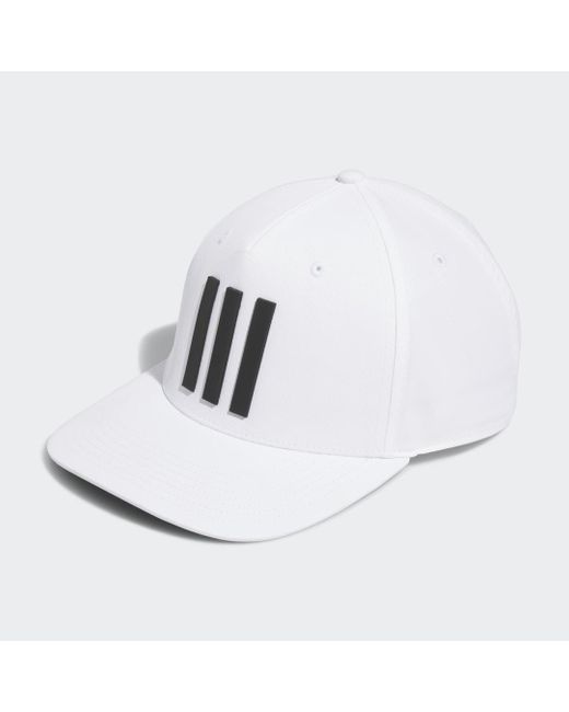 Adidas White 3-stripes Tour Golf Hat for men