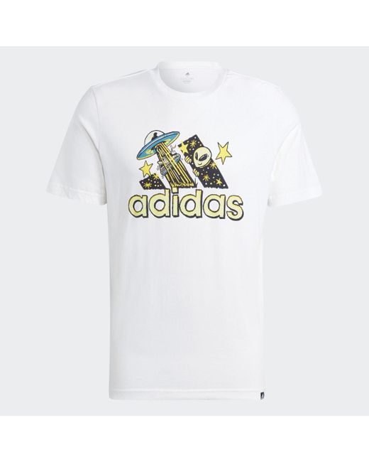 Adidas White Sportswear Dream Doodle Fill T-Shirt for men