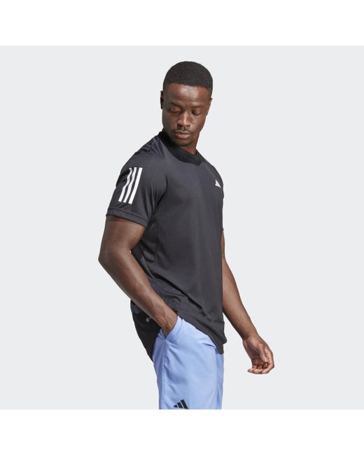 Adidas Blue Club 3-stripes Tennis T-shirt for men