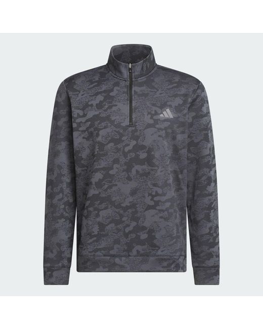 Adidas Gray Ultimate365 Durable Water Repellent Quarter-Zip Sweatshirt for men