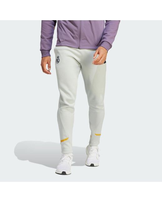 Adidas Gray Real Madrid Designed For Gameday Tracksuit Bottoms for men