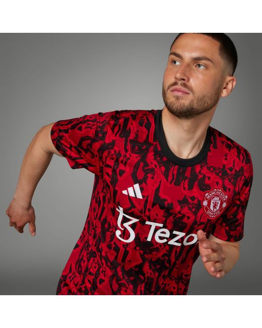 Adidas Red Manchester United Pre-match Jersey for men