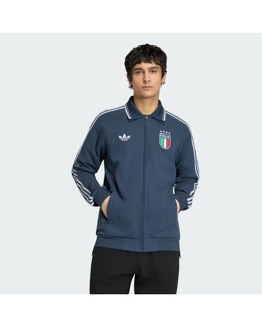 Adidas Blue Italy Away Anthem Jacket for men