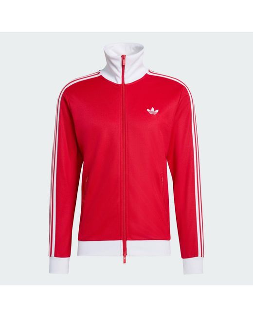 Track Top Iconico di Adidas in Red da Uomo