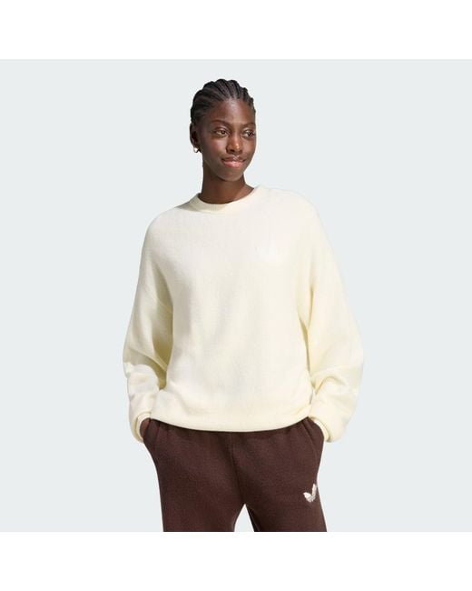 Adidas White Originals Athl Dept Knitted Sweatshirt
