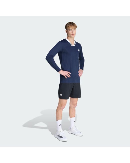 Adidas Blue Tennis Climacool Long Sleeve Long-Sleeve Top for men