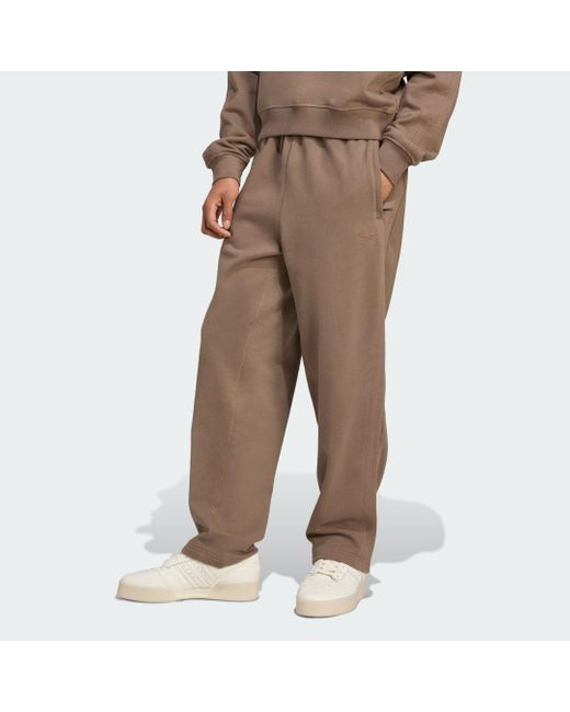 Adidas Brown Premium Essentials Open Hem Joggers for men