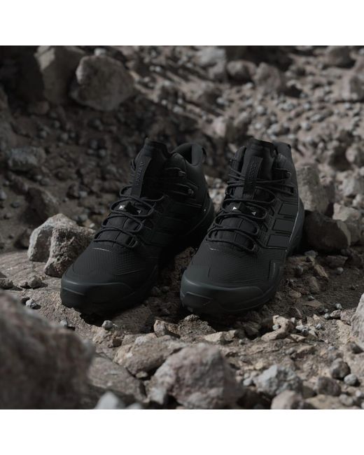 Adidas Black Terrex Skychaser Mid Gore-Tex Hiking Shoes for men