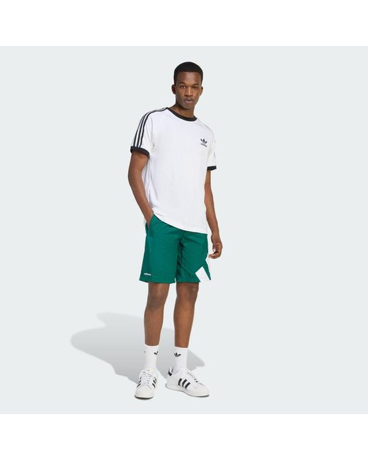 Adidas Green Adicolor Blocked Shorts for men