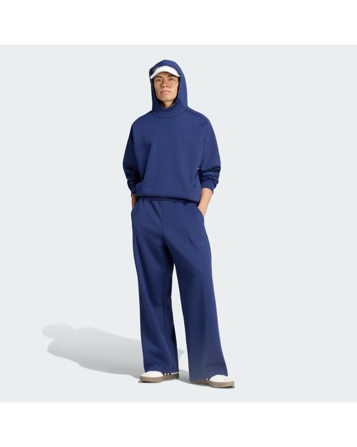 Adidas Blue Soft Lux Winter Knit Straight Leg Joggers for men