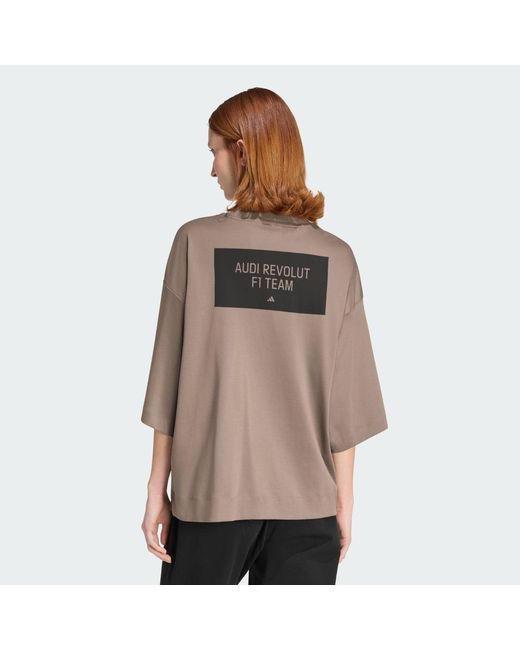 Adidas Brown Audi Revolut F1 Team Elevated Graphic Short Sleeve T-Shirt