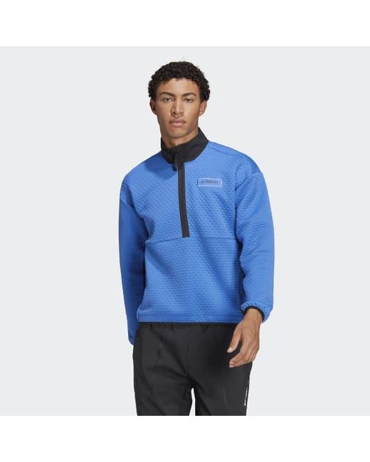 adidas Terrex Hike Half-zip Fleece in Blue for Men | Lyst