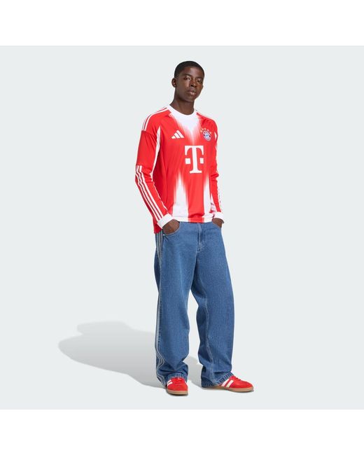 Adidas Red Fc Bayern 25/26 Long Sleeve Home Jersey for men