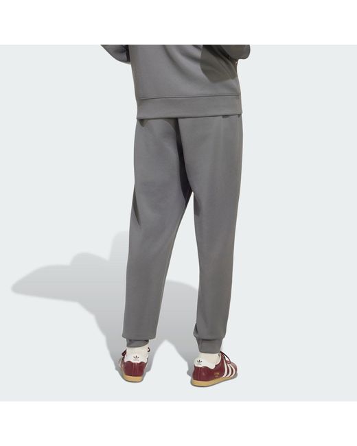 Adidas Gray Trefoil Essentials Spacer Track Tracksuit Bottoms for men