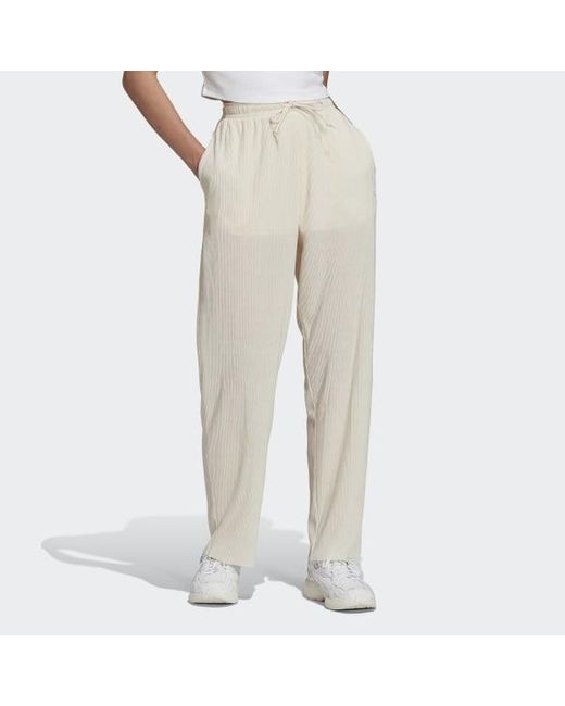 adidas Synthetic Adicolor PlissÃ© Pants in White - Lyst