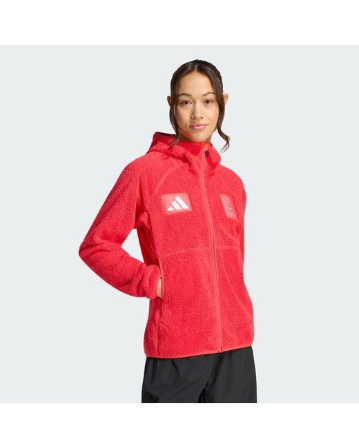 Adidas Red Poc Presentation Wear Fleece Jacket