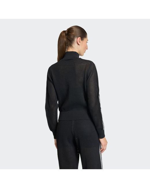 Adidas Originals Black Sweatshirt Adidas Knitted Crochet Firebird Track Top