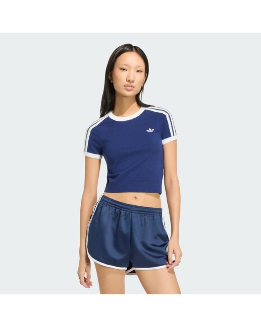 Adidas Originals Blue T-Shirt Adidas Knitted T-Shirt Dark