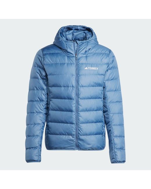 Adidas Blue Terrex Multi Light Down Hooded Jacket for men