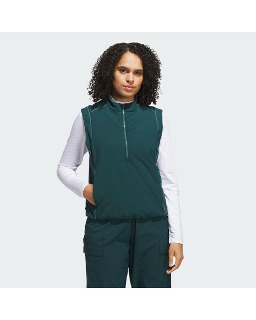 Vestito Beyond Twistweave Loose Un Quarto Di Zip di Adidas in Green