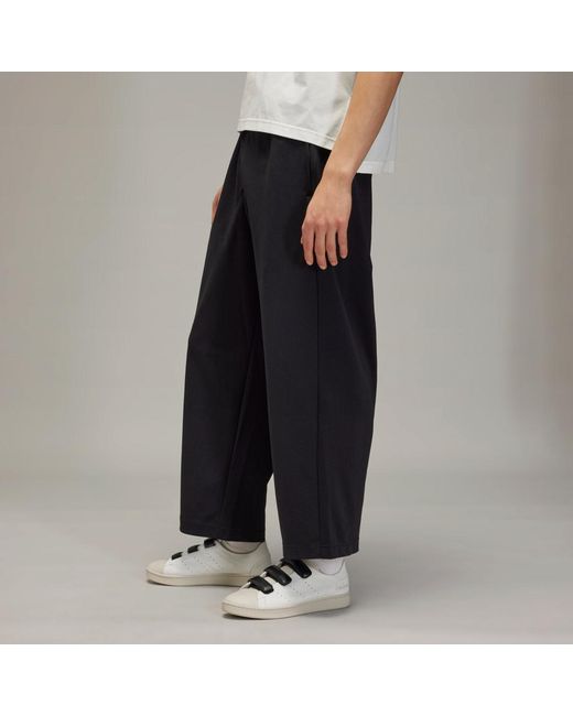 Adidas Black Y-3 Mesh Stripes Track Tracksuit Bottoms for men