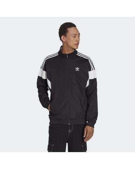 Track jacket adicolor Classics Cut Line di Adidas Originals in Black da Uomo