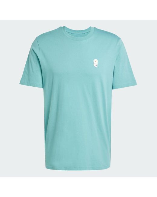 T-Shirt Con Patch Per Calzini Per Cani di Adidas in Blue da Uomo