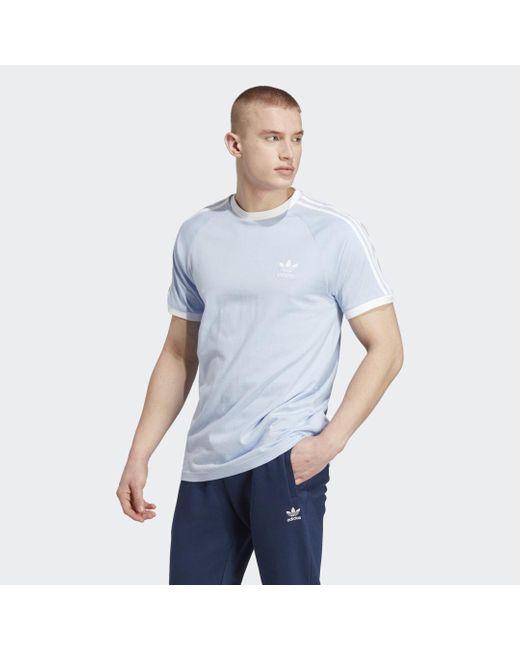 Adidas Blue Adicolor Classics 3-stripes T-shirt for men