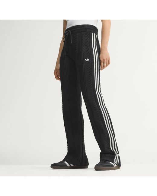 Adidas Black Sst Wide Leg Trackpant