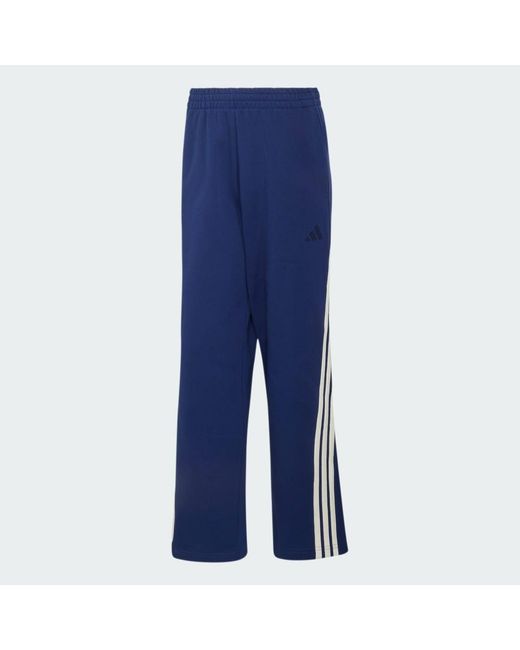 Adidas Blue Kit 3-Stripes Wide Joggers for men