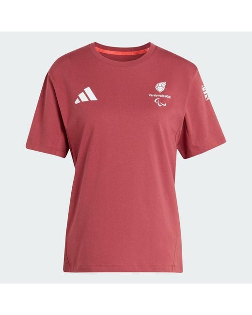 Adidas Red Paralympicsgb Gfx T-Shirt