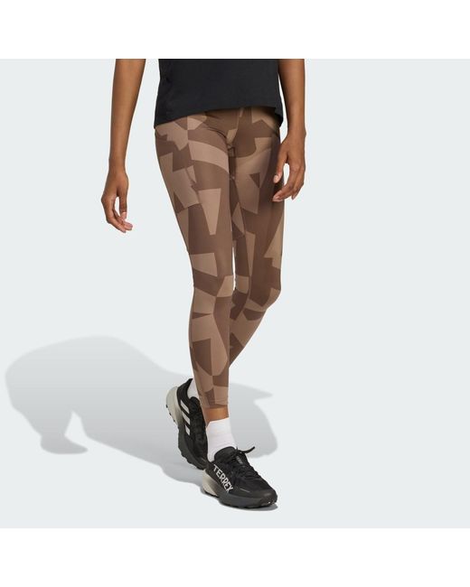 Adidas Brown Terrex Multi Leggings Printed