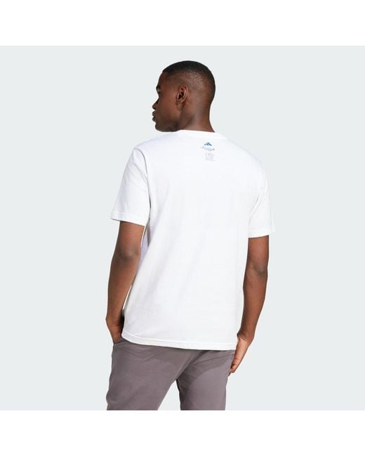 Adidas White Lounge Drink Graphic Tee for men