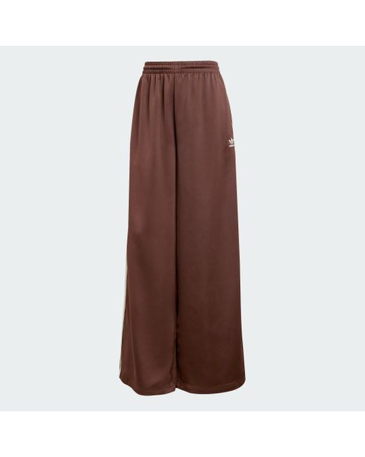 Track Pants Adicolor Satin Wide Leg di Adidas in Brown