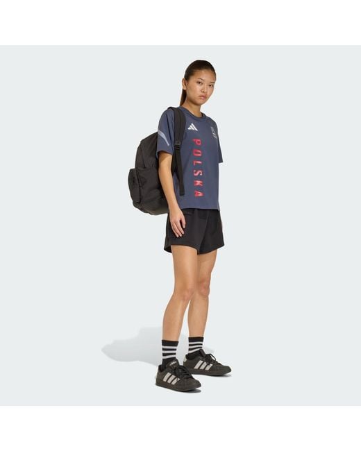 Adidas Blue Poc Z.N.E. T-Shirt Für Damen