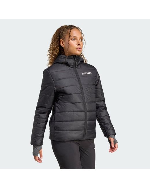 Adidas Black Terrex Multi Essentials Climawarm Insulated Hooded Jacket