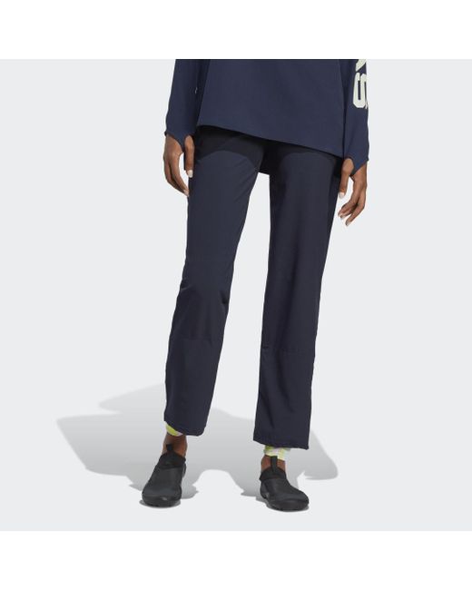 Damen Bekleidung Hosen und Chinos Hose mit gerader Passform adidas Synthetik Positivisea Print Hose in Blau 
