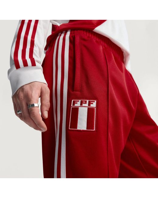 Adidas Red Peru Track Pants for men