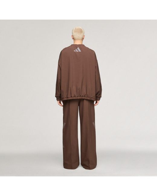 Adidas Brown X Entire Studios Z.N.E. Uniform Half Zip Woven Track Top for men