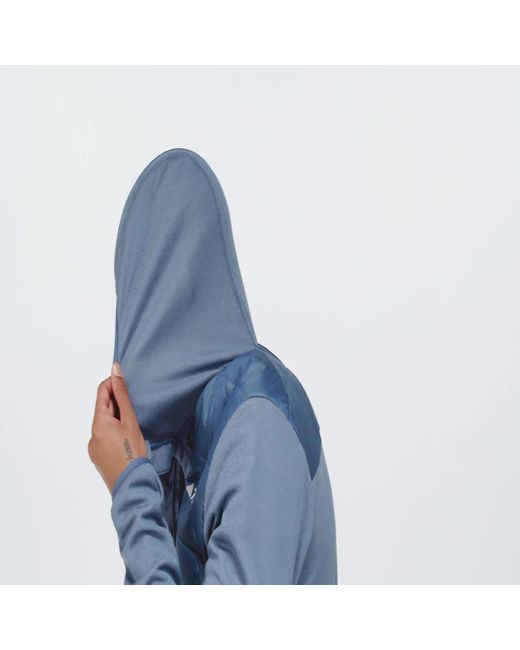 Adidas Originals Blue Terrex Multi Hybrid Insulated Hooded Jacket for men