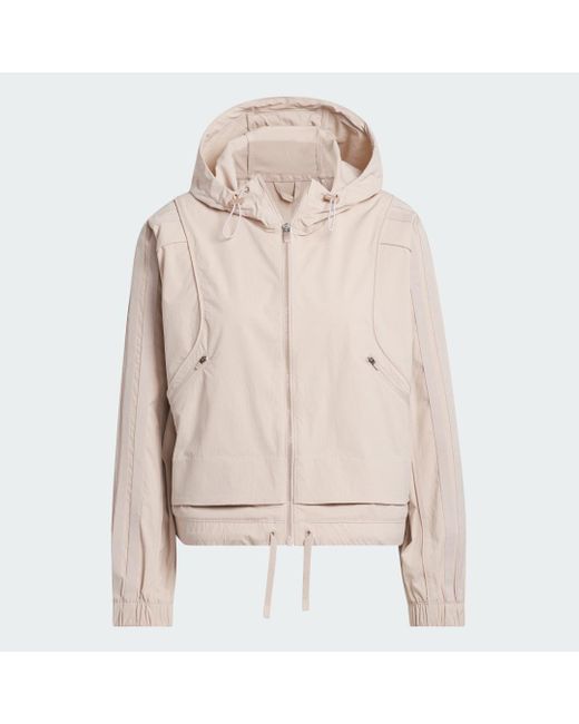 Felpa Con Cappuccio Beyond Full-Zip di Adidas in Natural