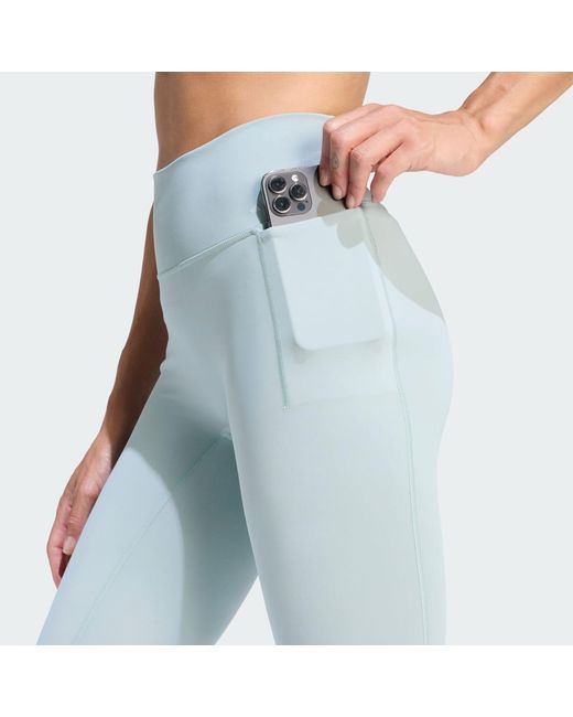 Adidas Blue Optime Workout Full Length Leggings