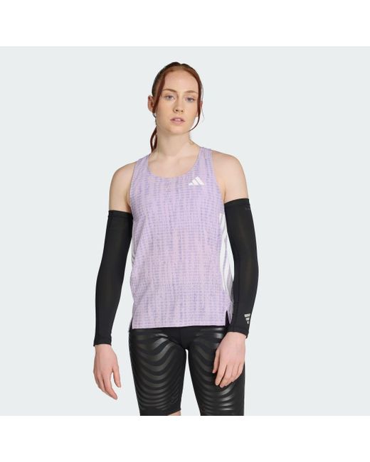 Adidas Purple Adizero Running Singlet