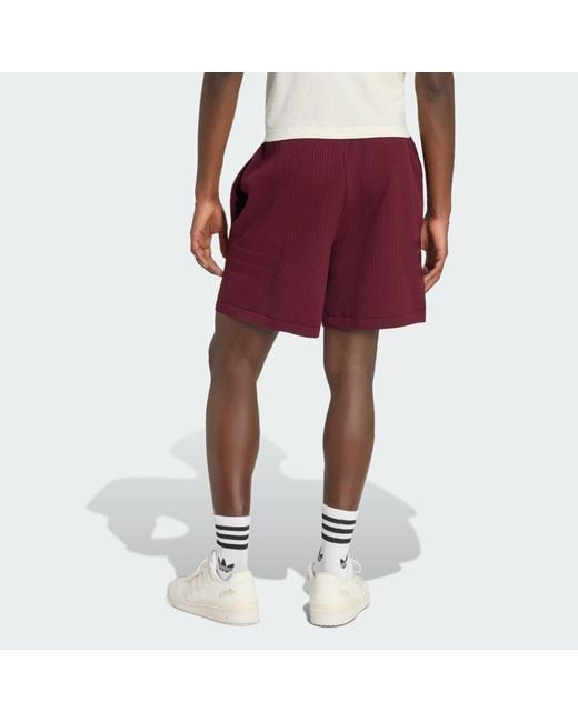 Adidas Red Munich 93 Knit Shorts for men