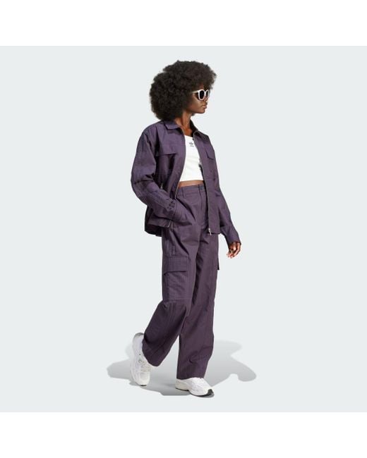 Adidas Purple Premium Essentials Ripstop Trousers