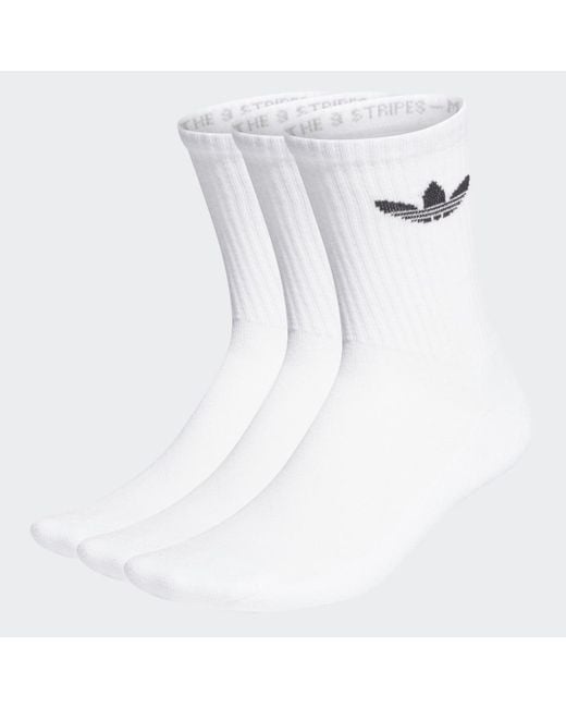 Calze Cushioned Trefoil Mid-Cut (3 Paia) di Adidas in White