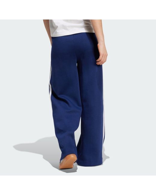 Pantaloni 3-Stripes Fleece Larghi di Adidas in Blue